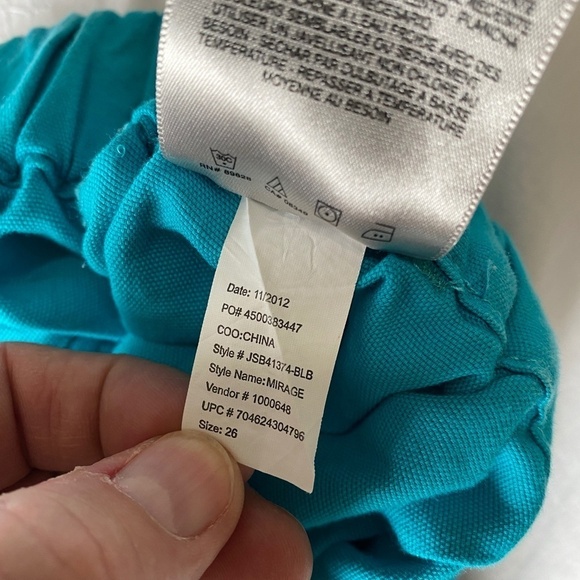 Jessica Simpson Women's Aqua Denim Beach Shorts Elastic Waist Drawstring Size 26 - Picture 8 of 12